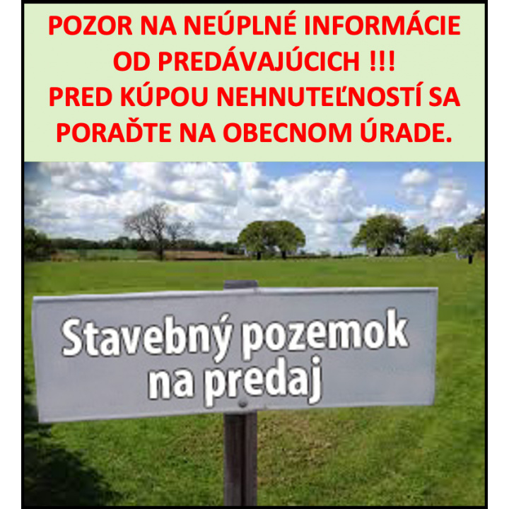 VÝZVA PRE ZÁUJEMCOV - KUPUJÚCICH NEHNUTEĽNOSTI